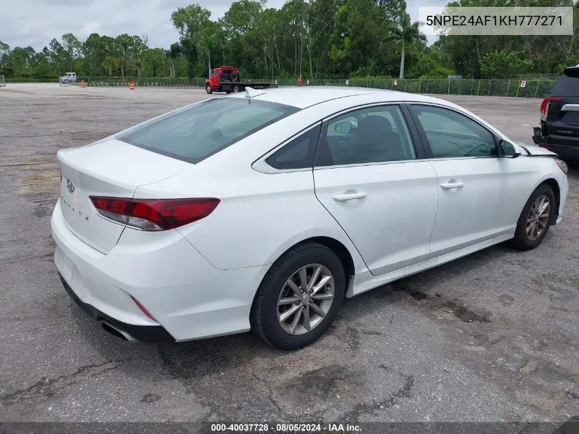 2019 Hyundai Sonata Se VIN: 5NPE24AF1KH777271 Lot: 40037728