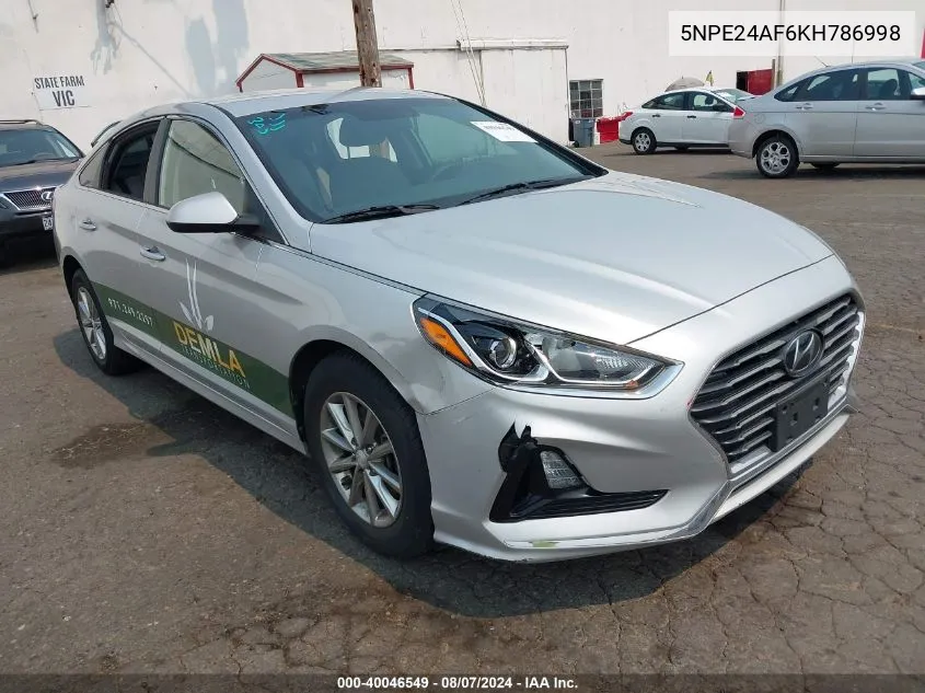 2019 Hyundai Sonata Se VIN: 5NPE24AF6KH786998 Lot: 40046549