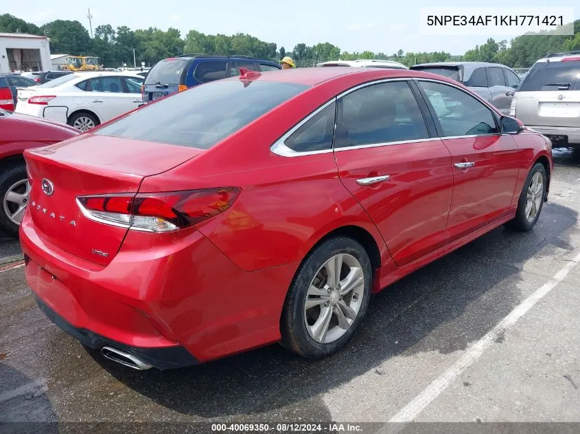 2019 Hyundai Sonata Limited VIN: 5NPE34AF1KH771421 Lot: 40069350