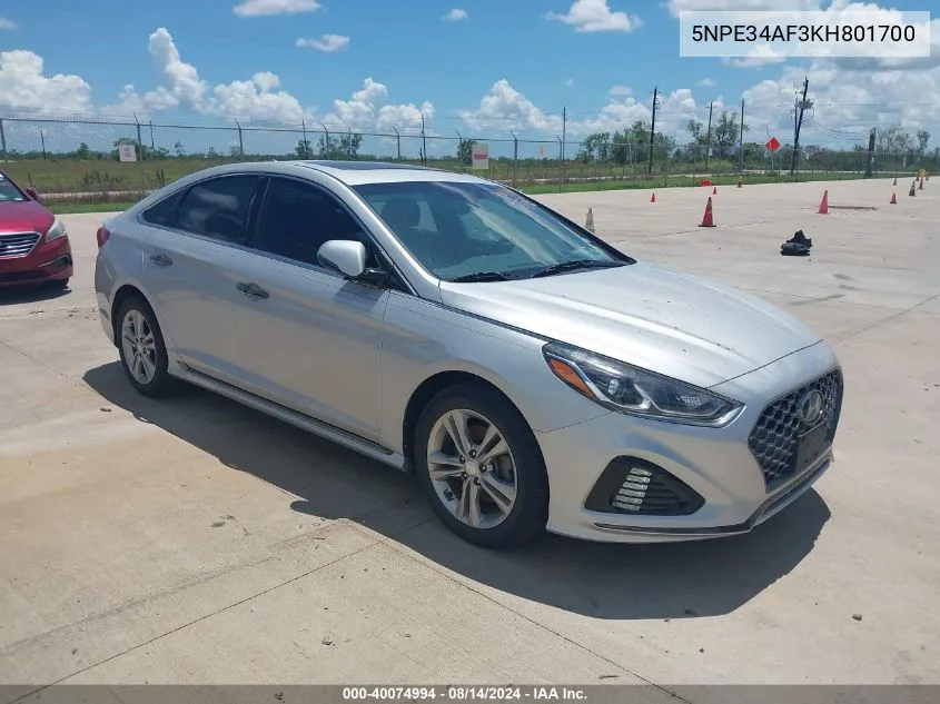 5NPE34AF3KH801700 2019 Hyundai Sonata Sport