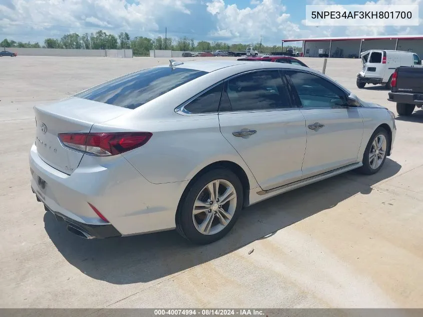 5NPE34AF3KH801700 2019 Hyundai Sonata Sport