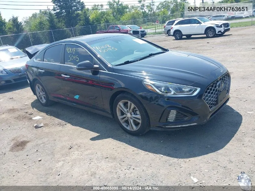 2019 Hyundai Sonata Sel VIN: 5NPE34AF0KH763651 Lot: 40085095