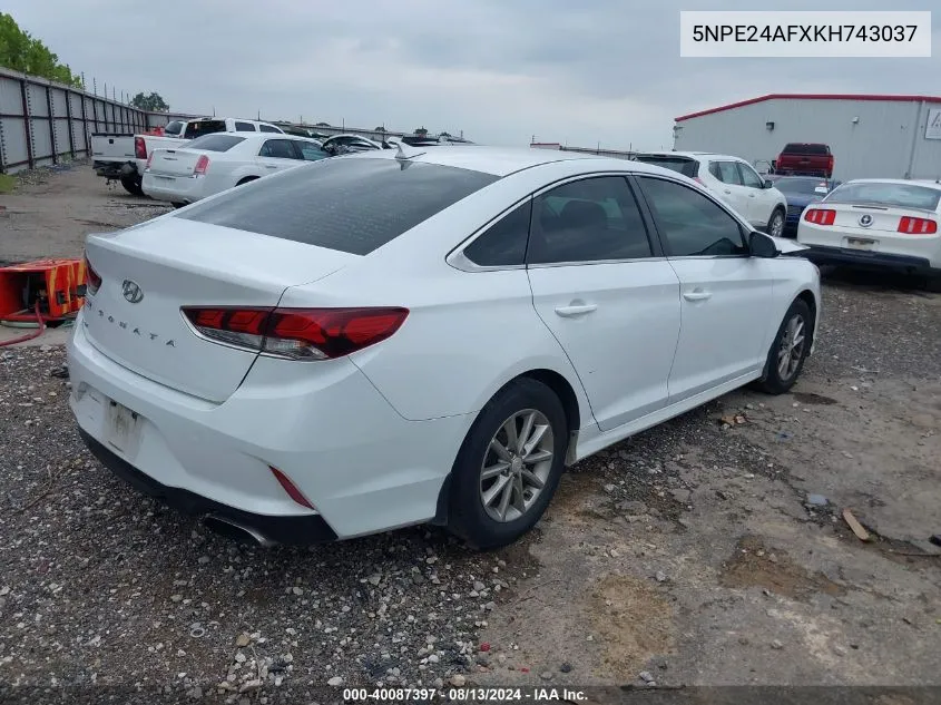 2019 Hyundai Sonata Se VIN: 5NPE24AFXKH743037 Lot: 40087397