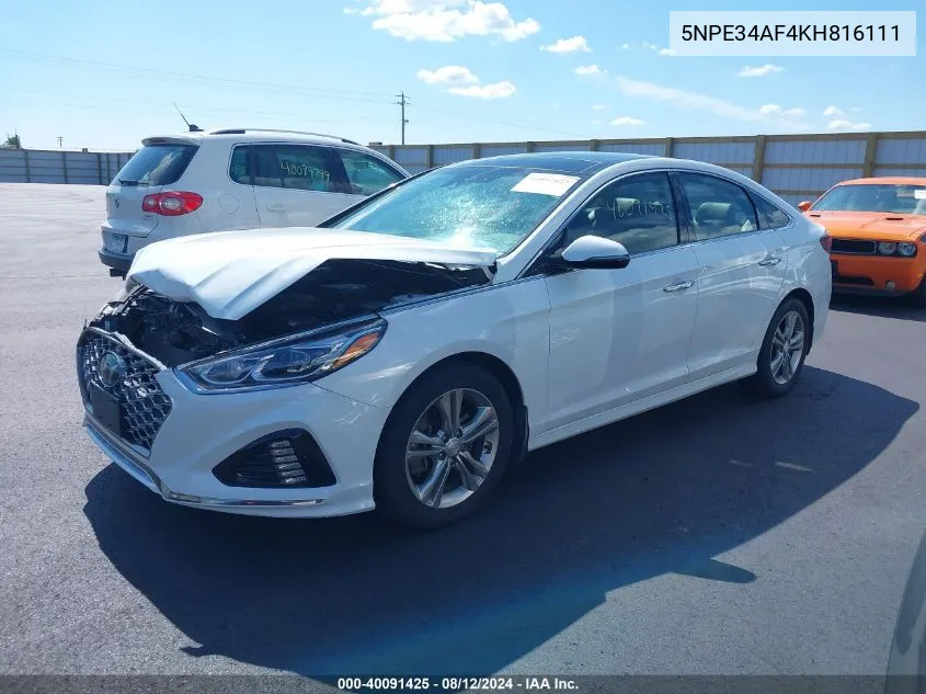 2019 Hyundai Sonata Limited VIN: 5NPE34AF4KH816111 Lot: 40091425