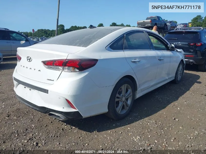 5NPE34AF7KH771178 2019 Hyundai Sonata Limited/Sel/Sport