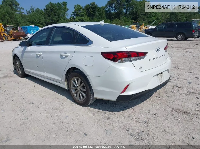 2019 Hyundai Sonata Se VIN: 5NPE24AF1KH764312 Lot: 40105523