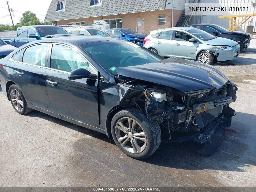 2019 Hyundai Sonata Sel VIN: 5NPE34AF7KH810531 Lot: 40159057