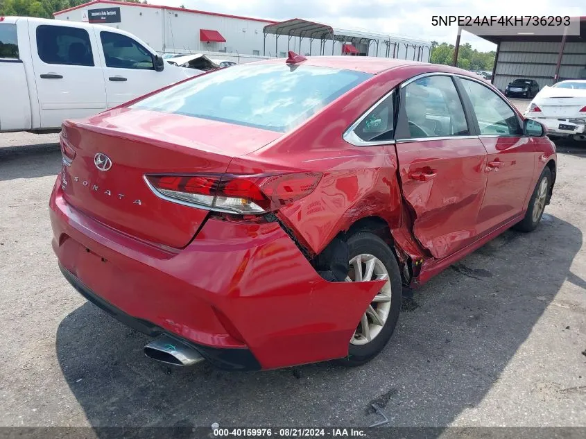 2019 Hyundai Sonata Se VIN: 5NPE24AF4KH736293 Lot: 40159976