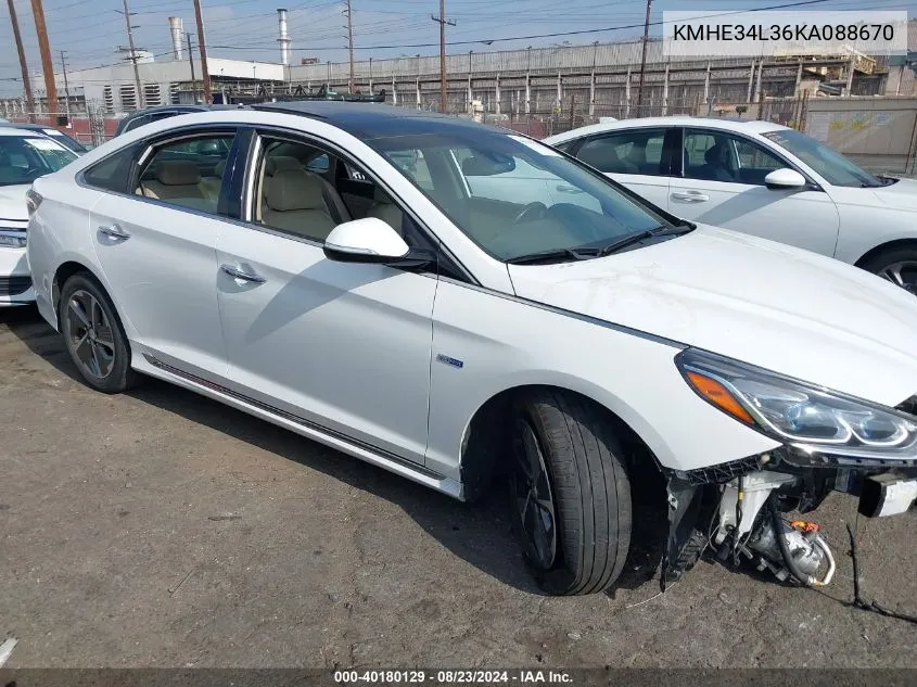 2019 Hyundai Sonata Hybrid Limited VIN: KMHE34L36KA088670 Lot: 40180129