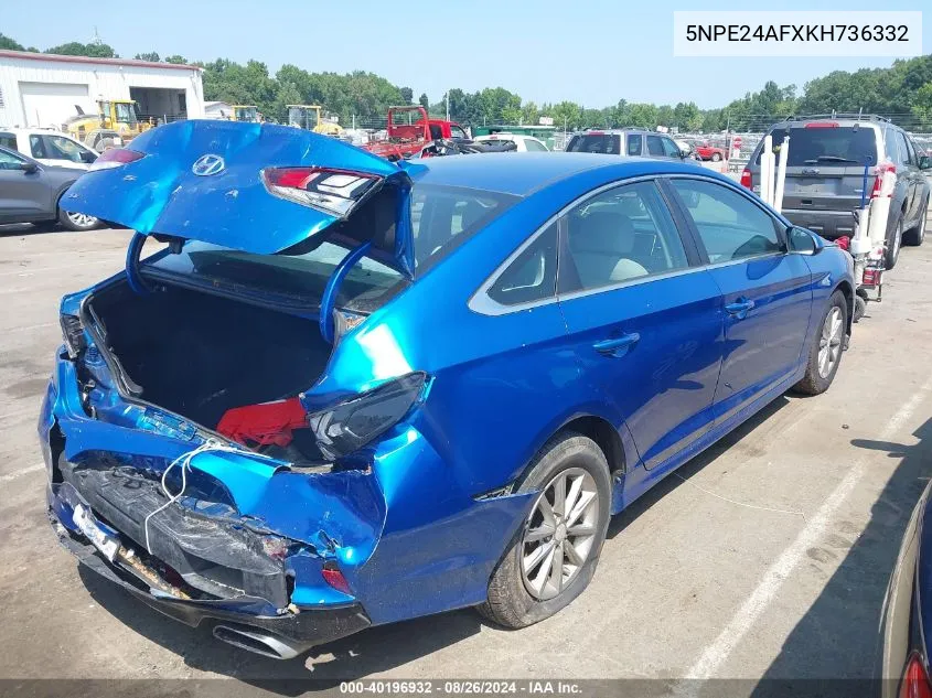 2019 Hyundai Sonata Se VIN: 5NPE24AFXKH736332 Lot: 40196932