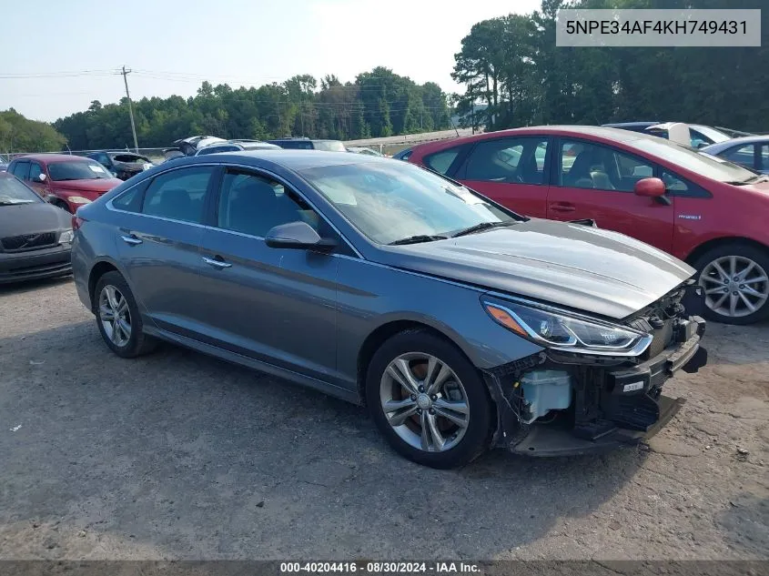 2019 Hyundai Sonata Sel VIN: 5NPE34AF4KH749431 Lot: 40204416