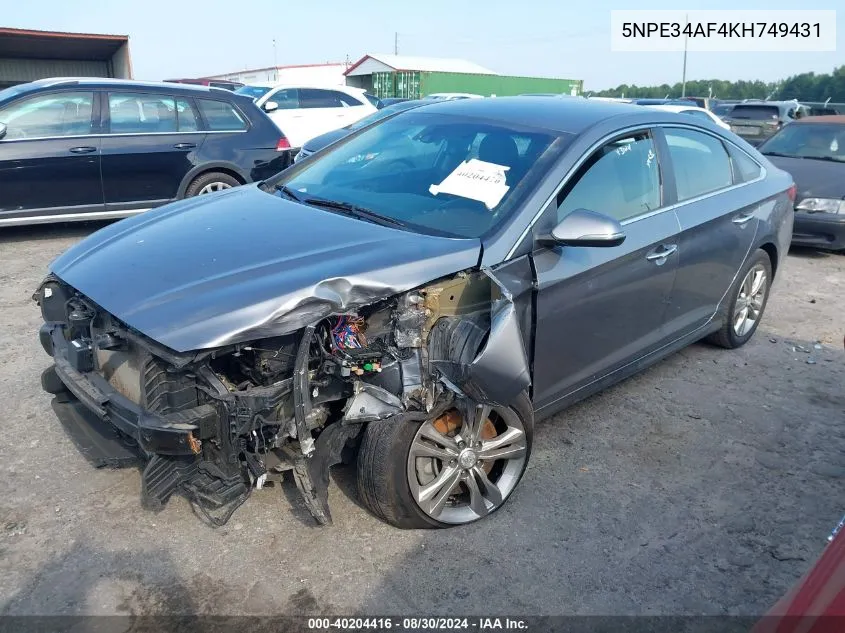 5NPE34AF4KH749431 2019 Hyundai Sonata Sel