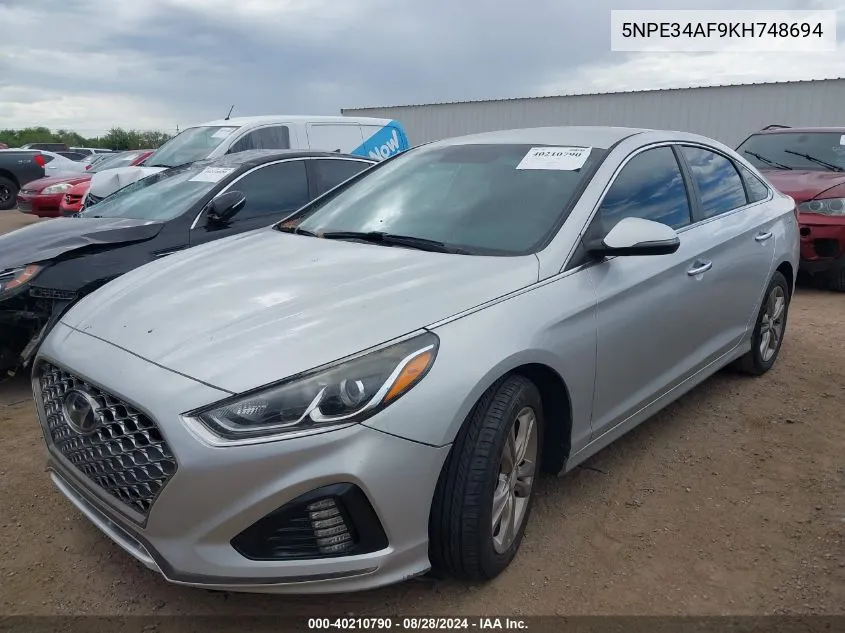 2019 Hyundai Sonata Sel VIN: 5NPE34AF9KH748694 Lot: 40210790