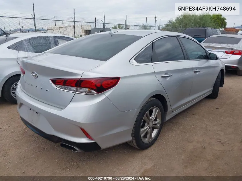 5NPE34AF9KH748694 2019 Hyundai Sonata Sel