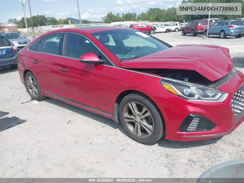 2019 Hyundai Sonata Sport VIN: 5NPE34AF0KH738863 Lot: 40295882