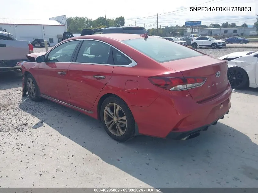 5NPE34AF0KH738863 2019 Hyundai Sonata Sport