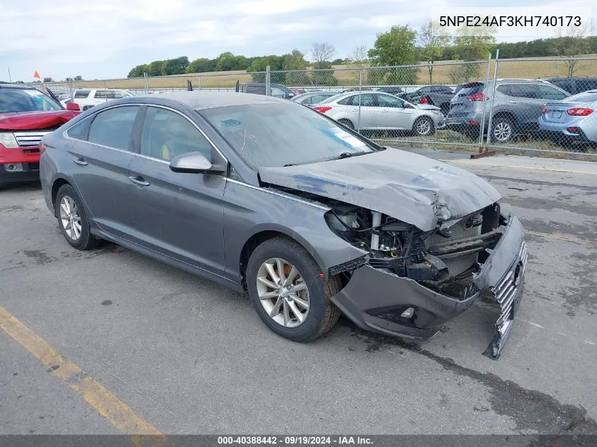 2019 Hyundai Sonata Se VIN: 5NPE24AF3KH740173 Lot: 40388442