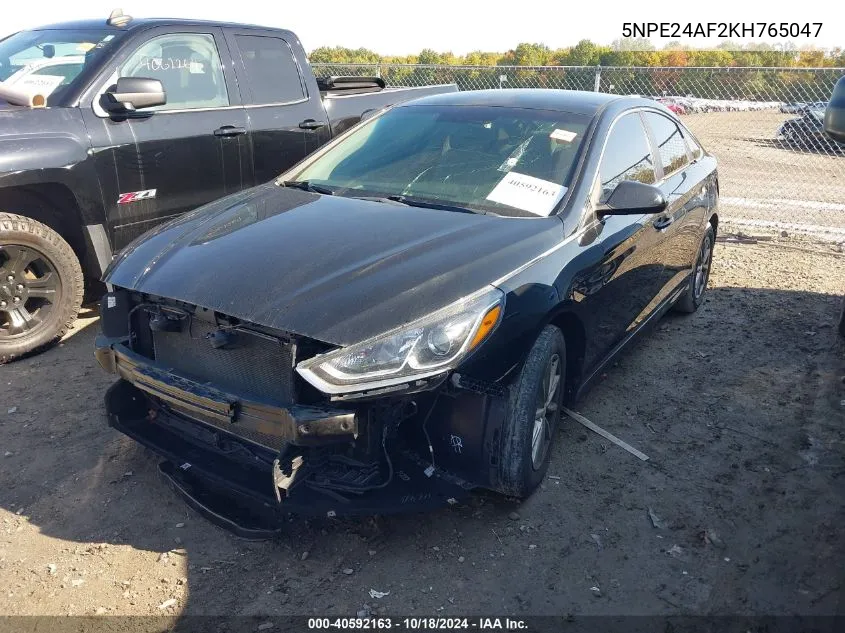 2019 Hyundai Sonata Se VIN: 5NPE24AF2KH765047 Lot: 40592163