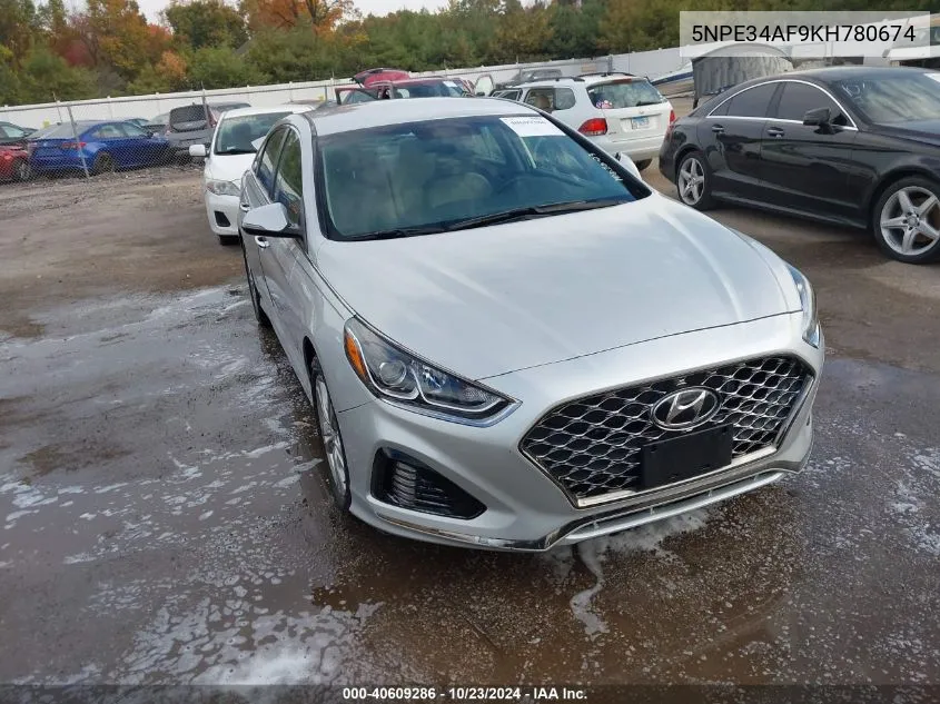 2019 Hyundai Sonata Sel VIN: 5NPE34AF9KH780674 Lot: 40609286