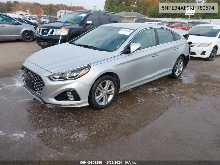 2019 Hyundai Sonata Sel VIN: 5NPE34AF9KH780674 Lot: 40609286