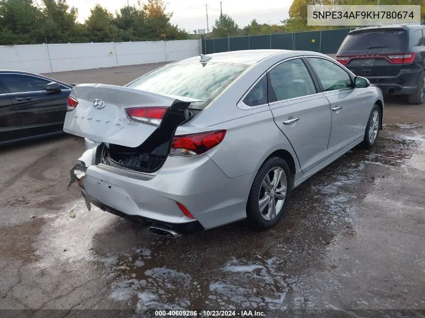 2019 Hyundai Sonata Sel VIN: 5NPE34AF9KH780674 Lot: 40609286