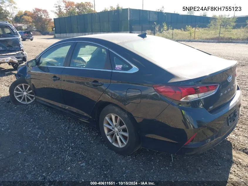 2019 Hyundai Sonata Se VIN: 5NPE24AF8KH755123 Lot: 40611551