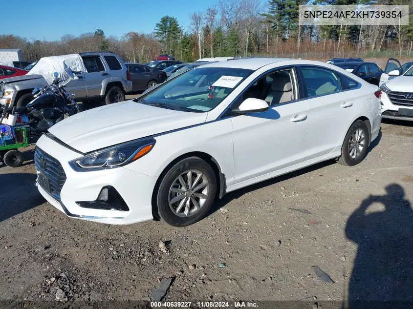 2019 Hyundai Sonata Se VIN: 5NPE24AF2KH739354 Lot: 40639227