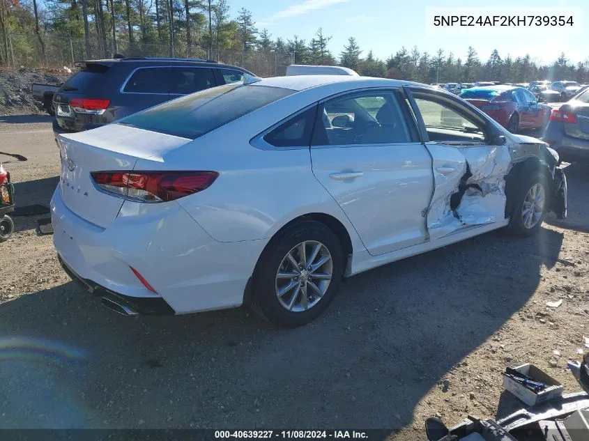 2019 Hyundai Sonata Se VIN: 5NPE24AF2KH739354 Lot: 40639227