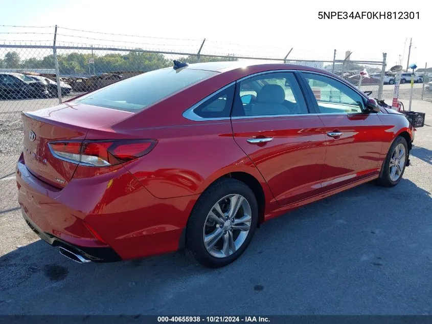 2019 Hyundai Sonata Limited VIN: 5NPE34AF0KH812301 Lot: 40655938