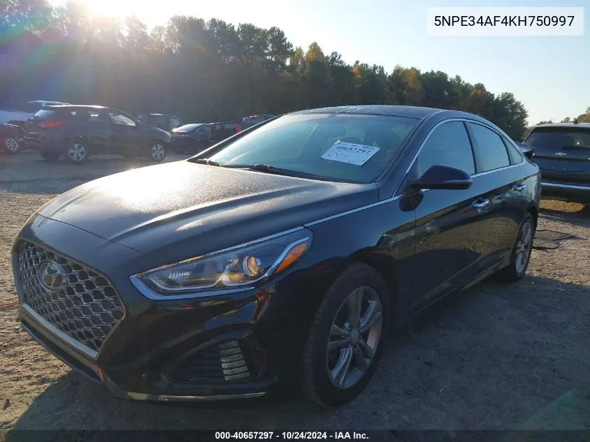 2019 Hyundai Sonata Limited/Sel/Sport VIN: 5NPE34AF4KH750997 Lot: 40657297