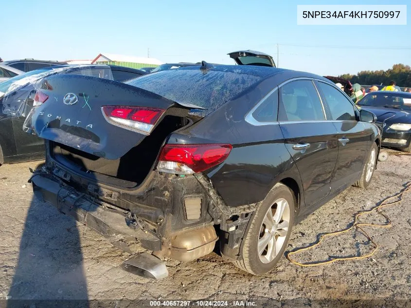 2019 Hyundai Sonata Limited/Sel/Sport VIN: 5NPE34AF4KH750997 Lot: 40657297