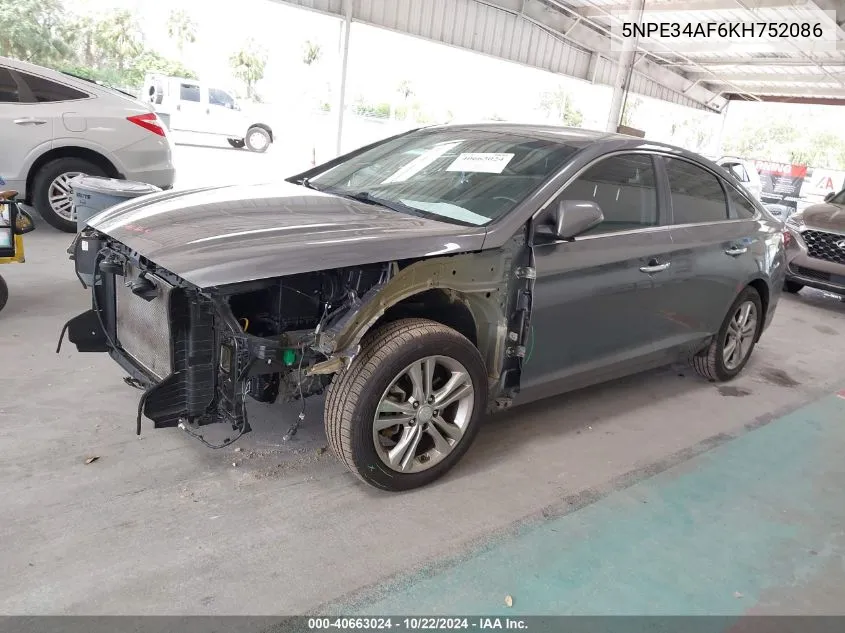 5NPE34AF6KH752086 2019 Hyundai Sonata Sel