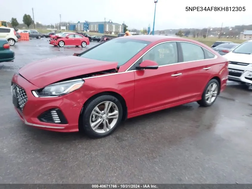 2019 Hyundai Sonata Sel VIN: 5NPE34AF8KH812305 Lot: 40671766