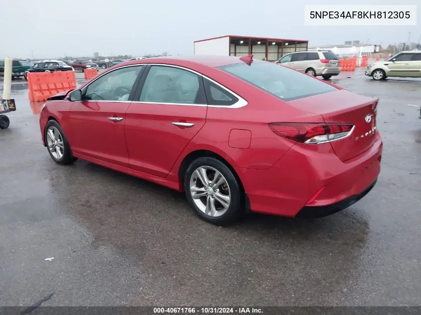 2019 Hyundai Sonata Sel VIN: 5NPE34AF8KH812305 Lot: 40671766