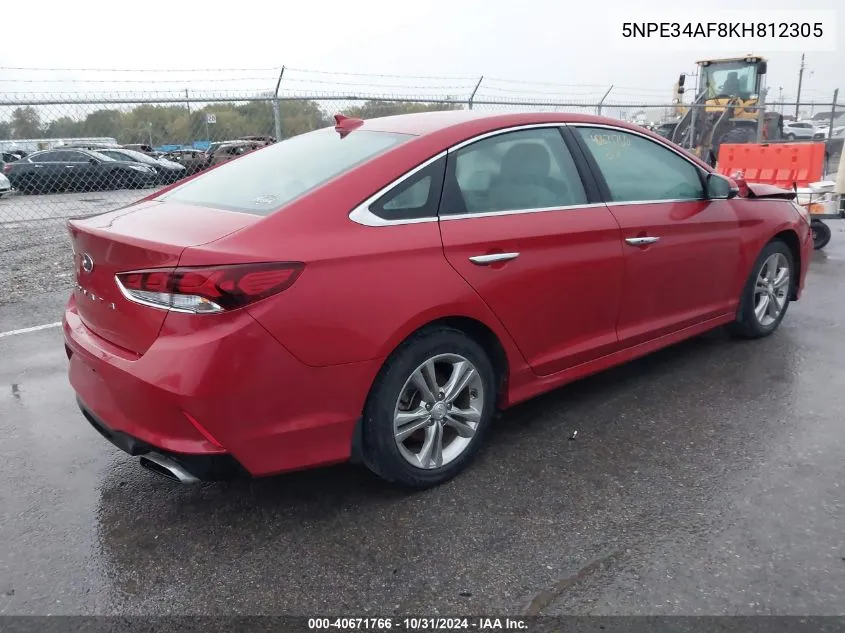 2019 Hyundai Sonata Sel VIN: 5NPE34AF8KH812305 Lot: 40671766