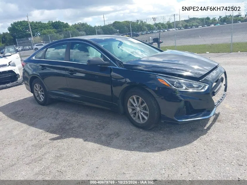 2019 Hyundai Sonata Se VIN: 5NPE24AF6KH742502 Lot: 40679769