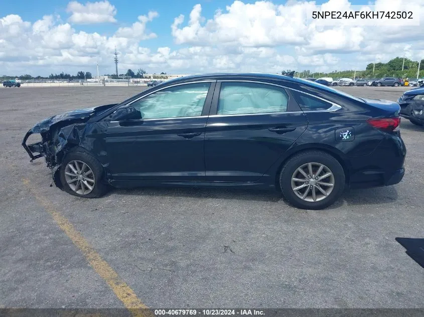 2019 Hyundai Sonata Se VIN: 5NPE24AF6KH742502 Lot: 40679769