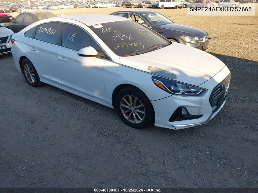 2019 Hyundai Sonata Se VIN: 5NPE24AFXKH757665 Lot: 40700387