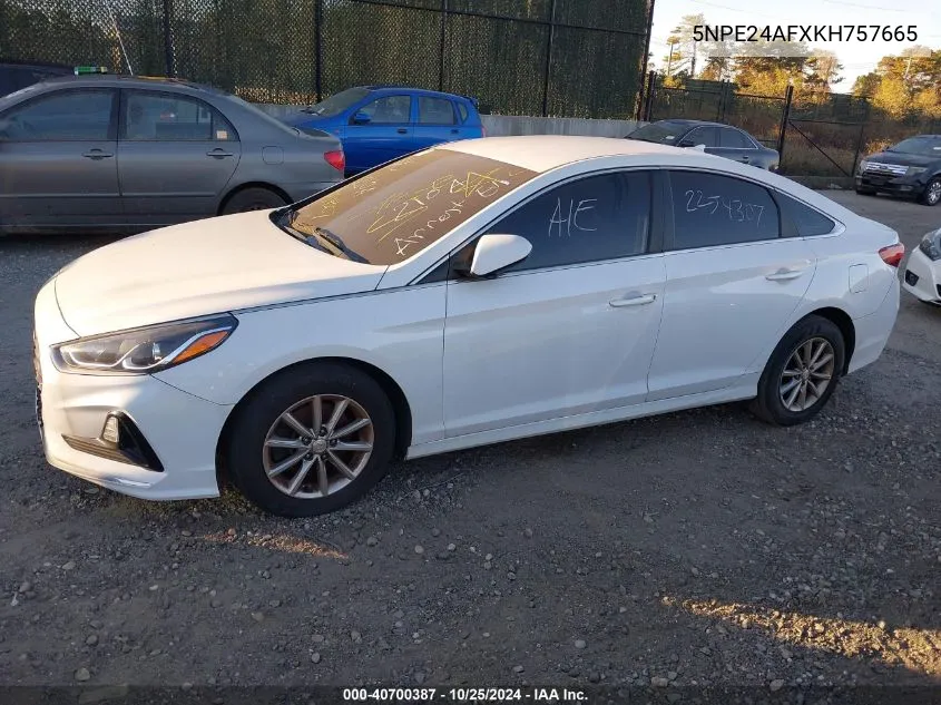 2019 Hyundai Sonata Se VIN: 5NPE24AFXKH757665 Lot: 40700387