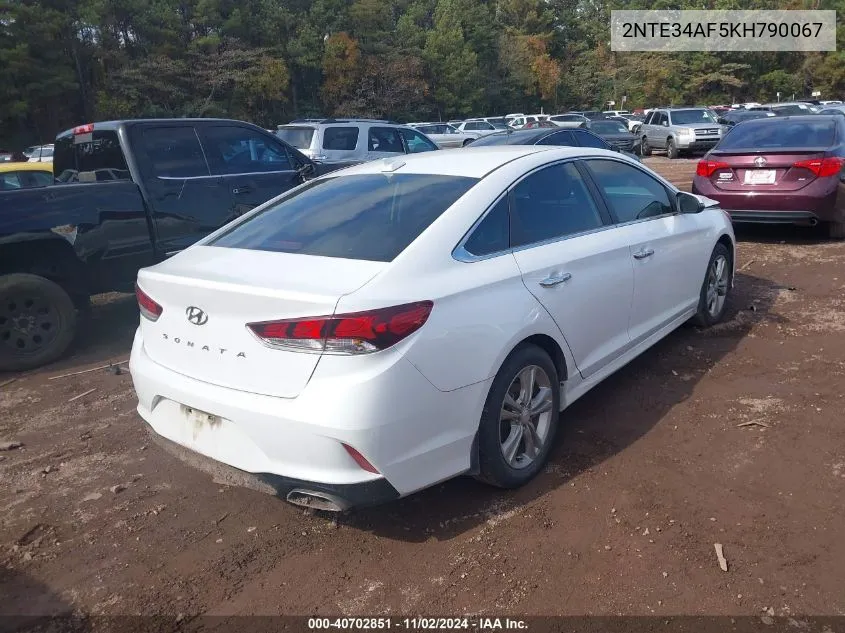 2019 Hyundai Sonata Sel VIN: 2NTE34AF5KH790067 Lot: 40702851