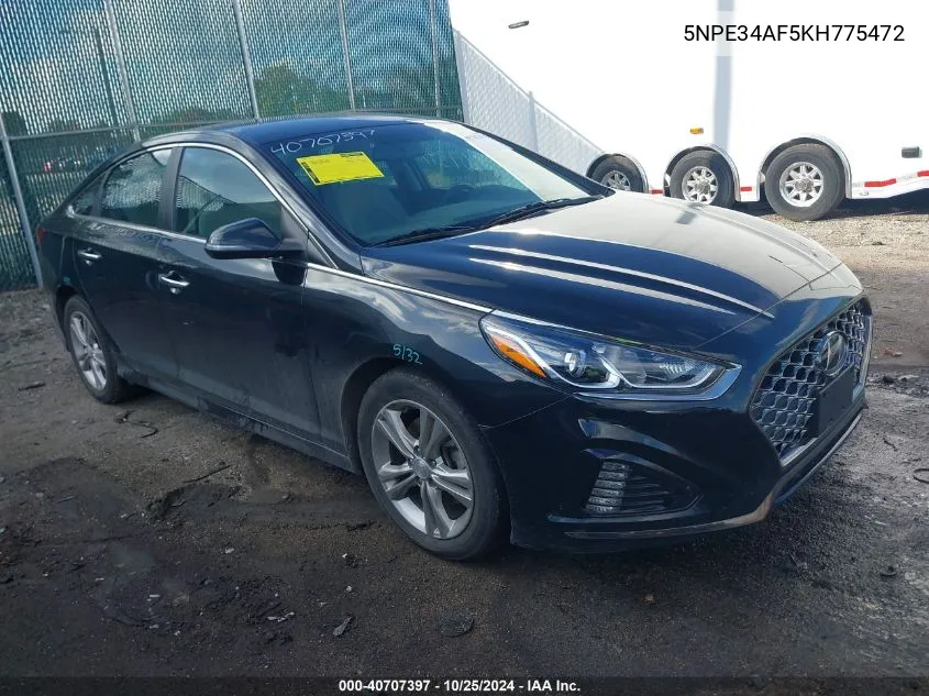 2019 Hyundai Sonata Sel VIN: 5NPE34AF5KH775472 Lot: 40707397