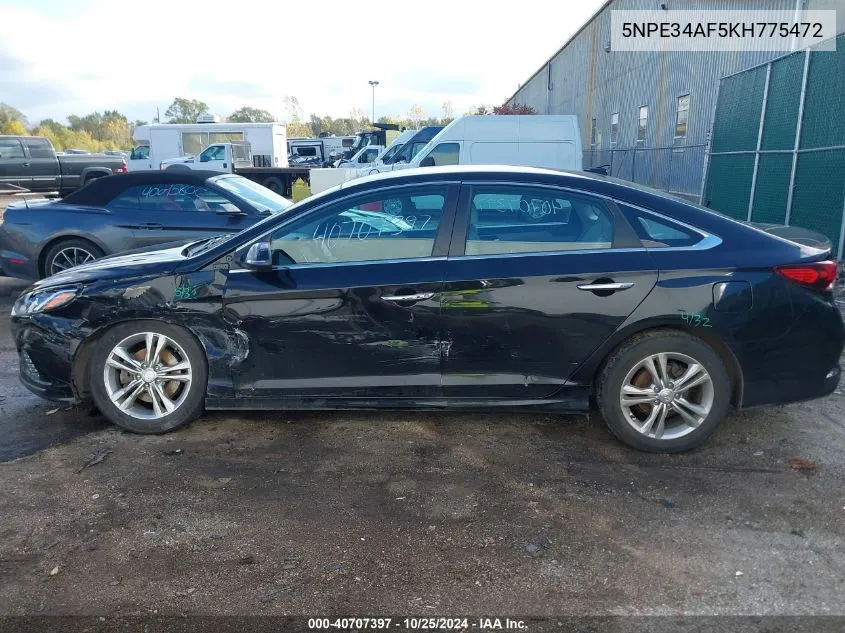 2019 Hyundai Sonata Sel VIN: 5NPE34AF5KH775472 Lot: 40707397