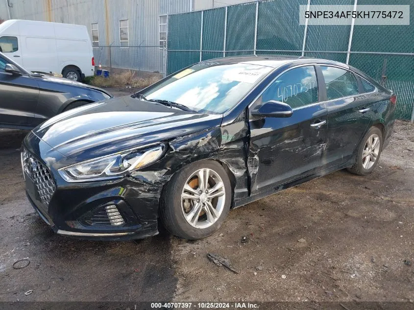 2019 Hyundai Sonata Sel VIN: 5NPE34AF5KH775472 Lot: 40707397