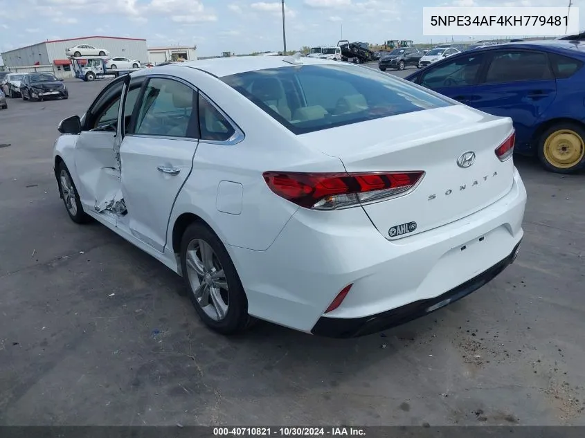 2019 Hyundai Sonata Sel VIN: 5NPE34AF4KH779481 Lot: 40710821