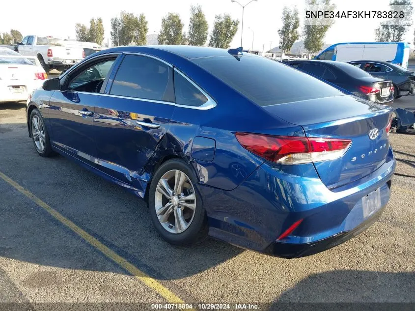 2019 Hyundai Sonata Sel VIN: 5NPE34AF3KH783828 Lot: 40718804