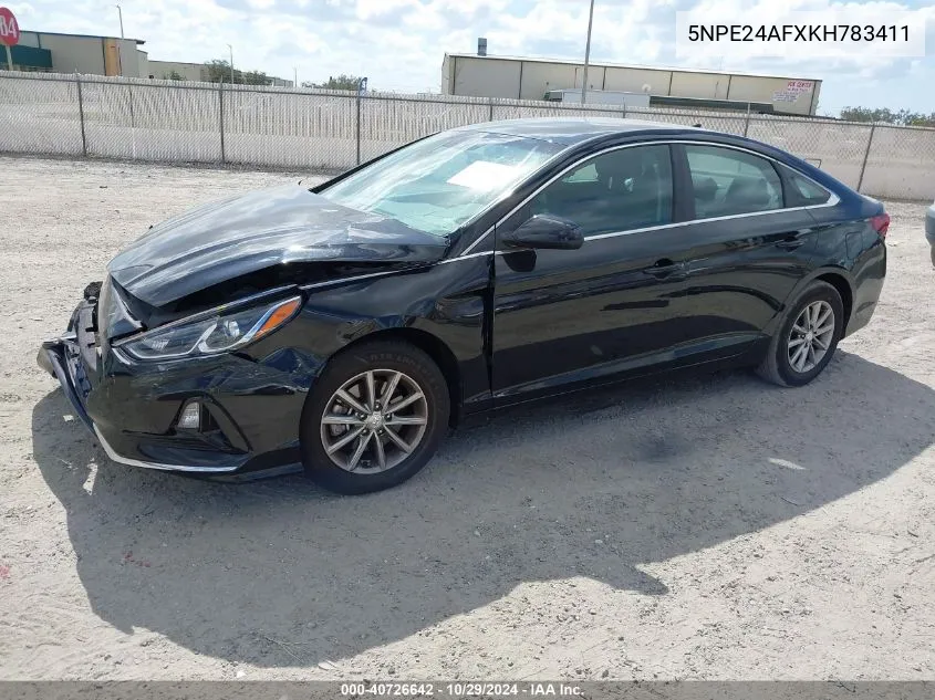 2019 Hyundai Sonata Se VIN: 5NPE24AFXKH783411 Lot: 40726642