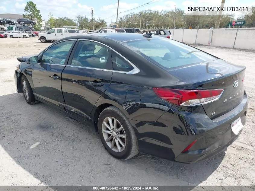 2019 Hyundai Sonata Se VIN: 5NPE24AFXKH783411 Lot: 40726642