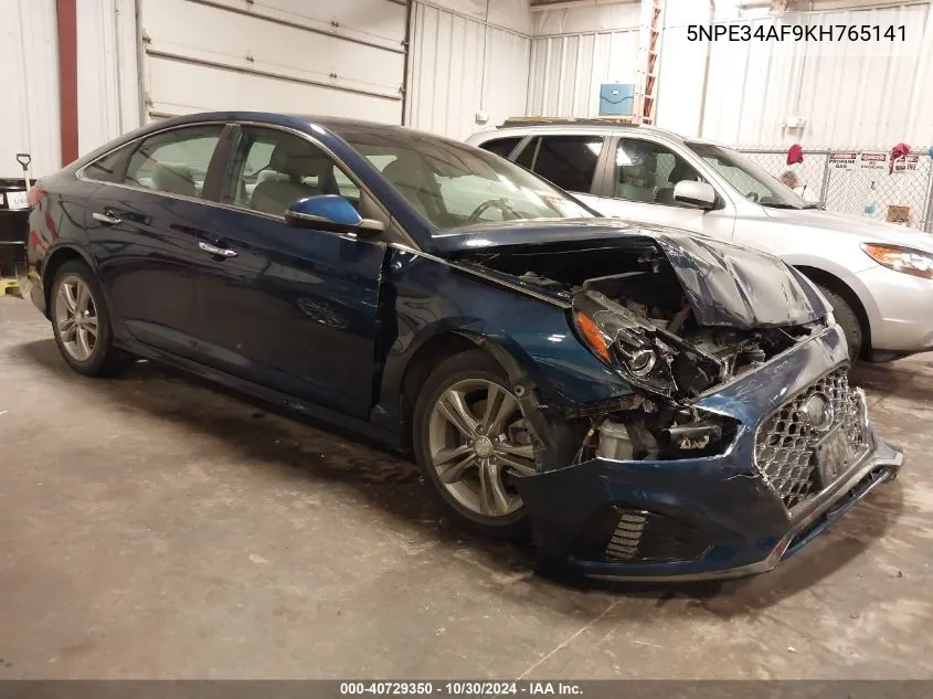 2019 Hyundai Sonata Sel VIN: 5NPE34AF9KH765141 Lot: 40729350