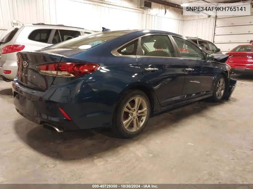 2019 Hyundai Sonata Sel VIN: 5NPE34AF9KH765141 Lot: 40729350