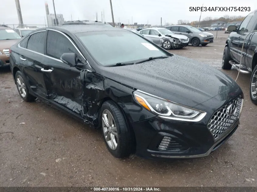 2019 Hyundai Sonata Sel VIN: 5NPE34AFXKH754293 Lot: 40730016